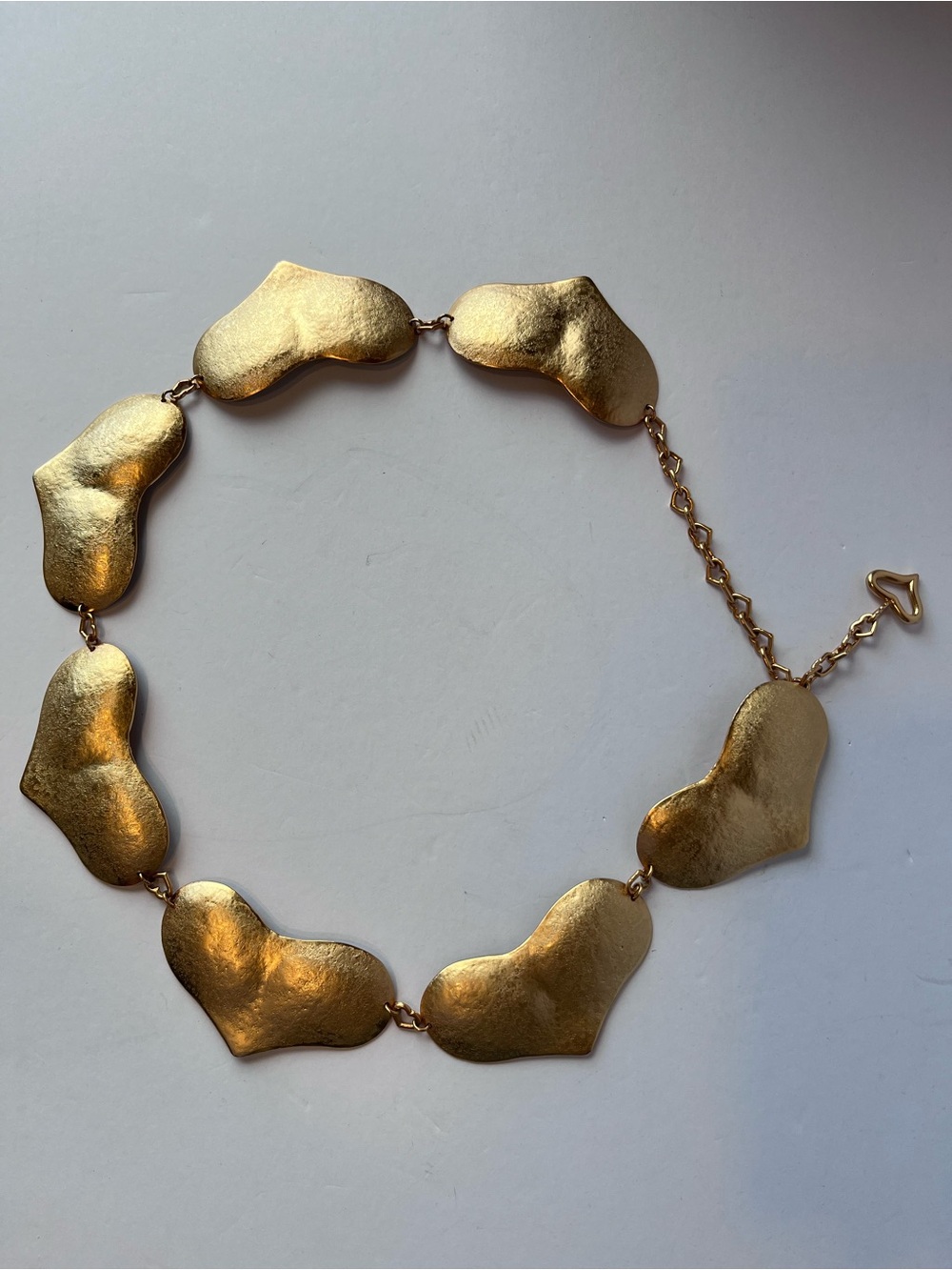 Vintage Gold Tone Chunky Hearts Chain Belt